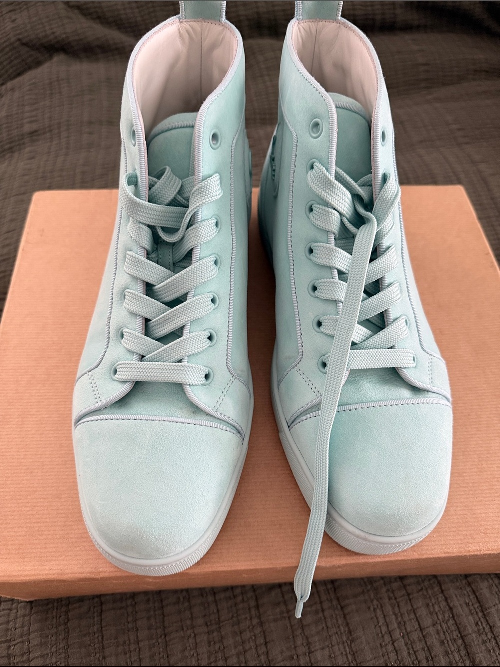 Christian Louboutin Men's High-Top Sneakers in Mint